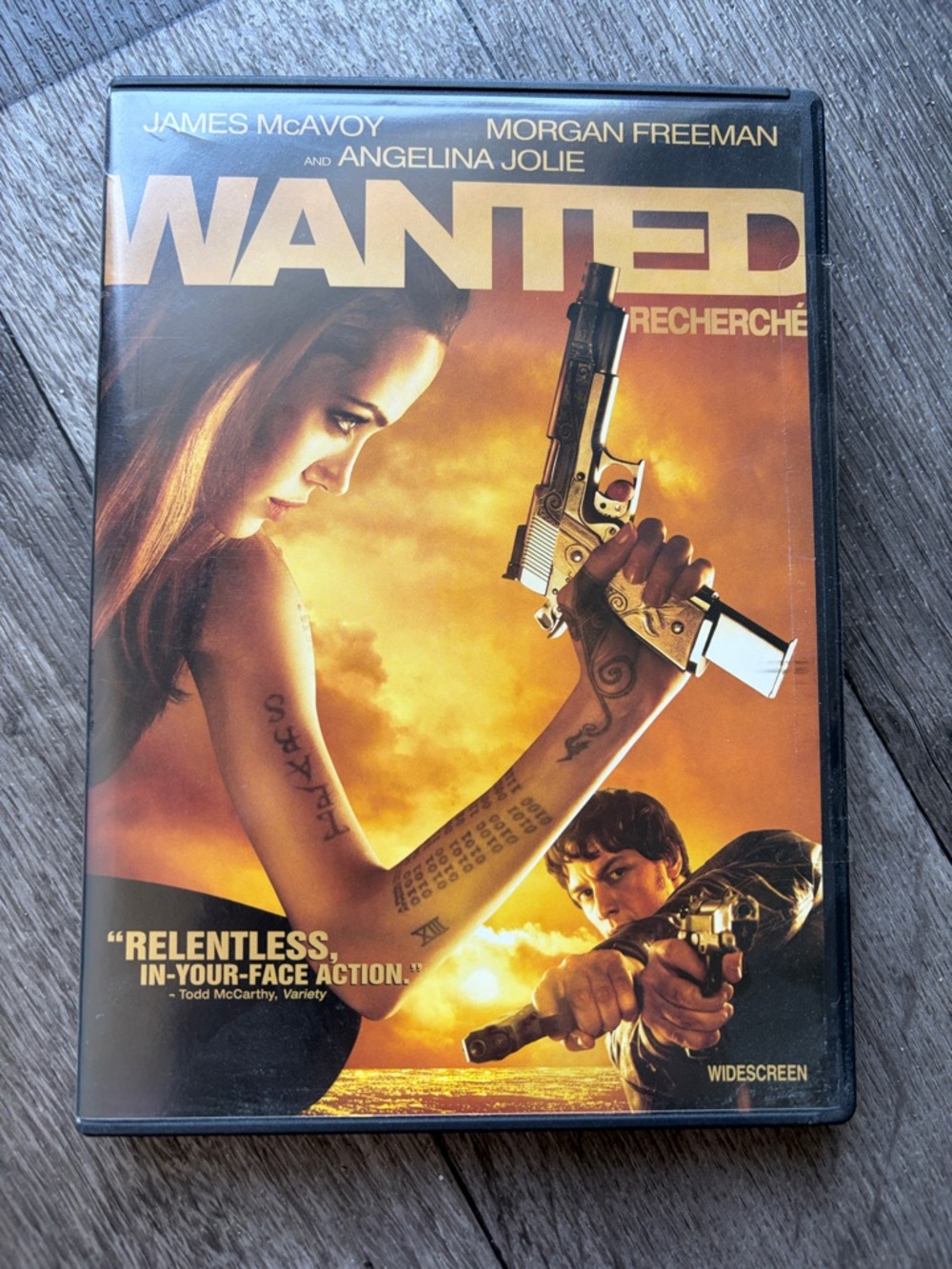 Universal Wanted DVD – Orange, Gold, Black Cover Art